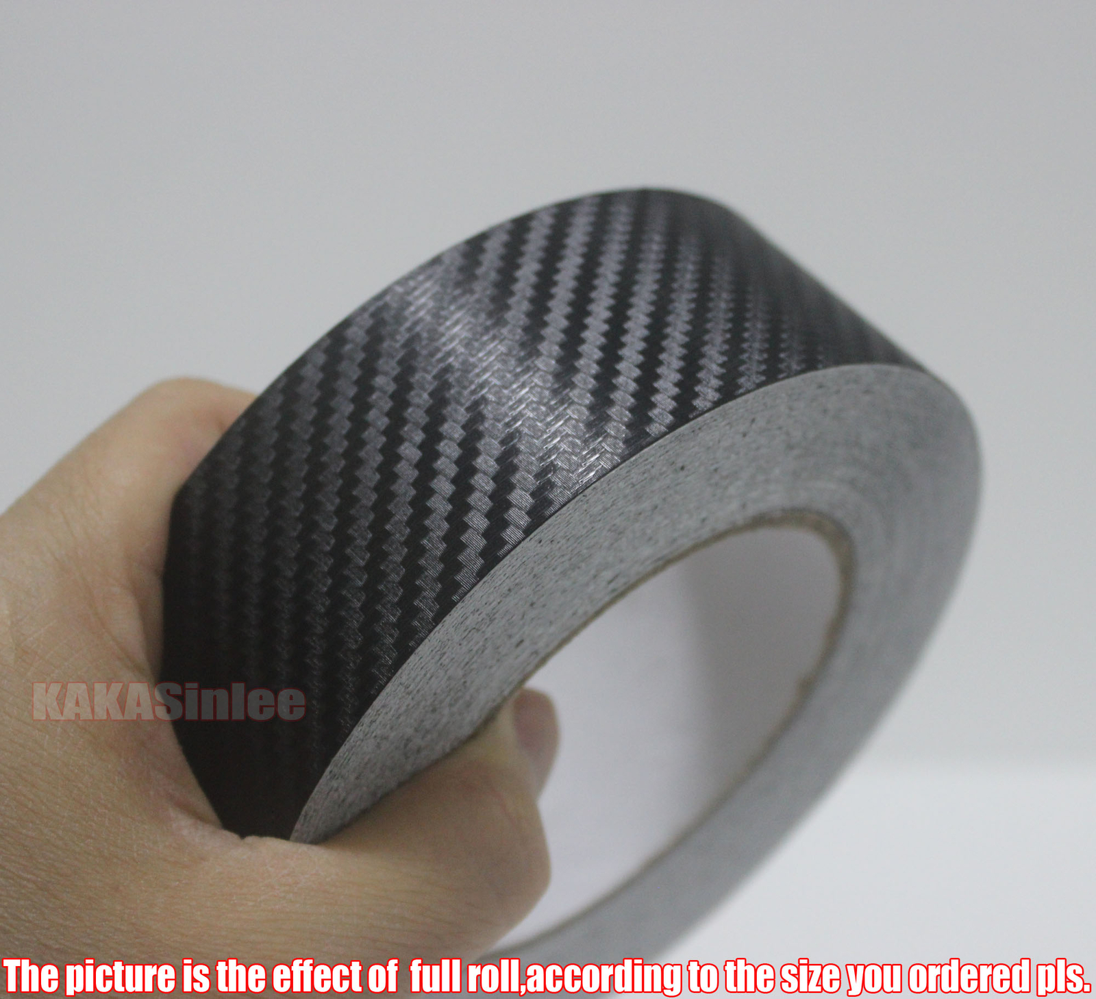 1.2″ x 120″ Black 3D Car PVC Grain Carbon Fiber Vinyl Tape Wrap Sticker Strips