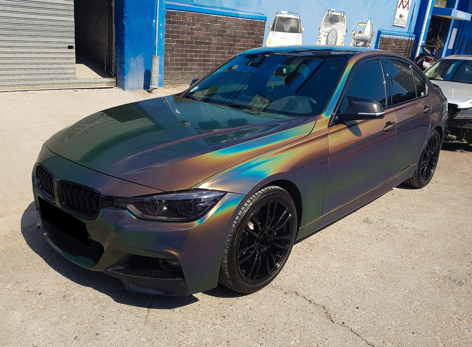 Laser Flip Gloss Gray Metallic Glossy Rainbow Holographic Vinyl Wrap Sticker