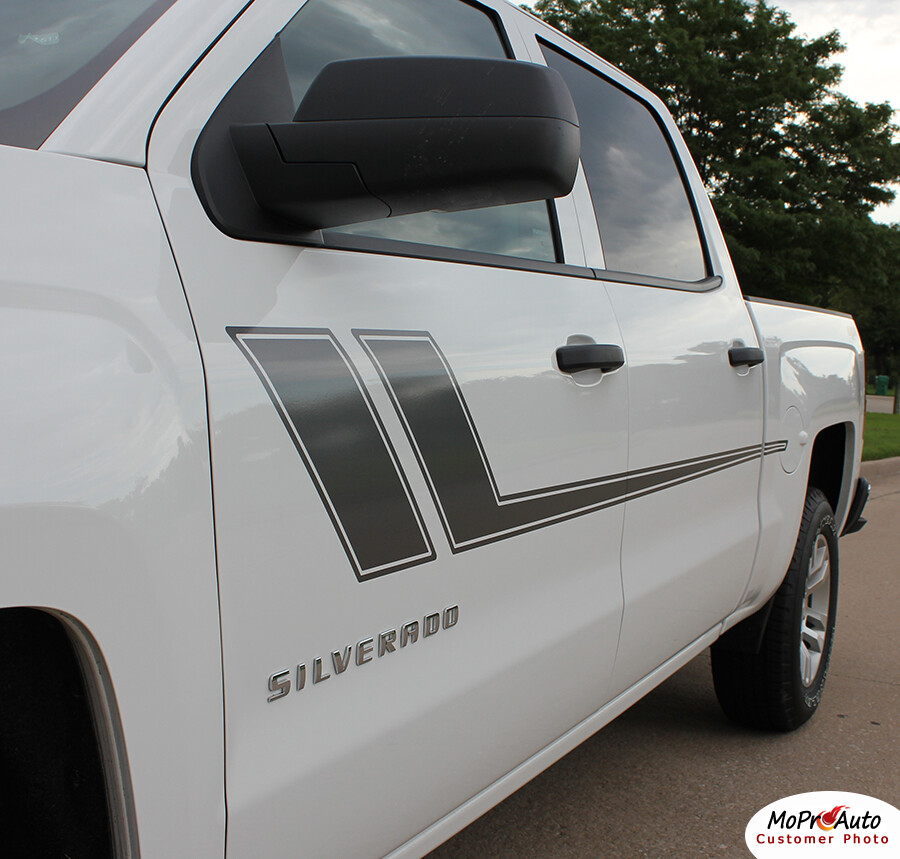2000-2018 Chevy Silverado Track XL 3M Pro Vinyl Side Door Stripe Decals Graphic