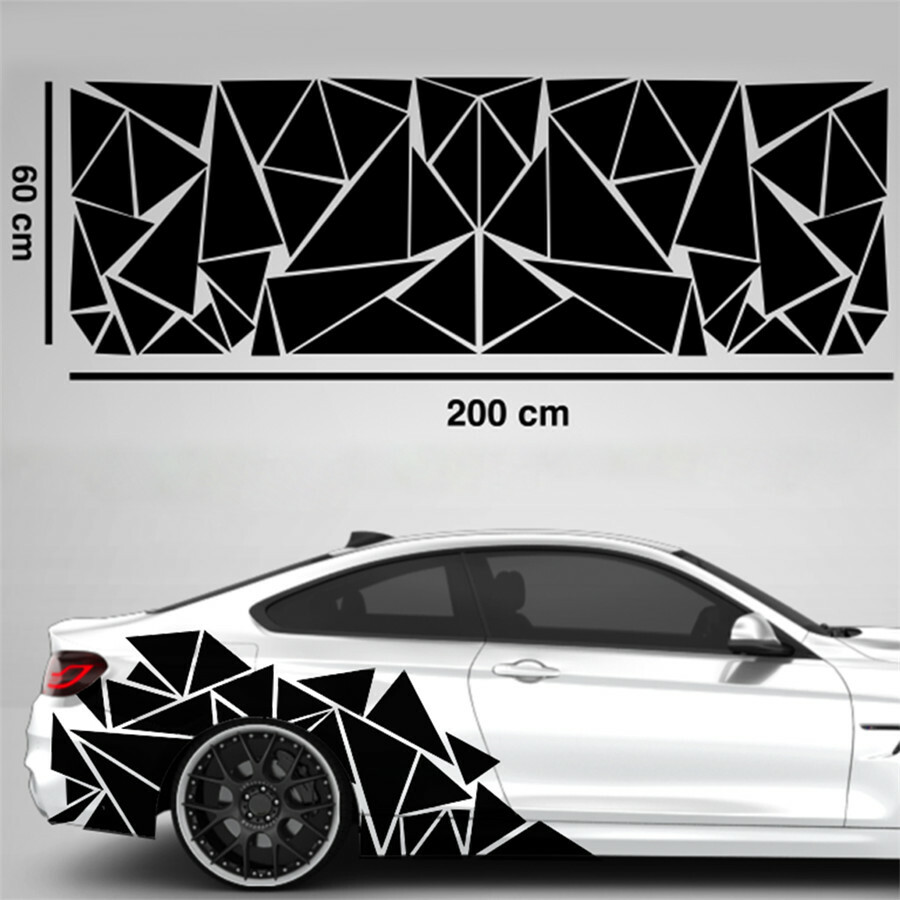 Geometric Triangle Graphics Decal Car Exterior Decoration Glossy Black Sticker