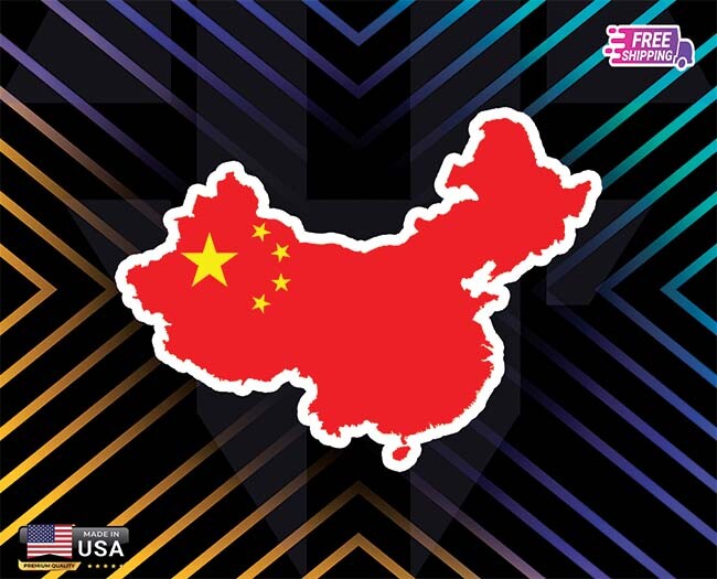 CHINA MAP FLAG COUNTRY DECAL STICKER RAINBOW FLAG LAMINATED FREE GIFT