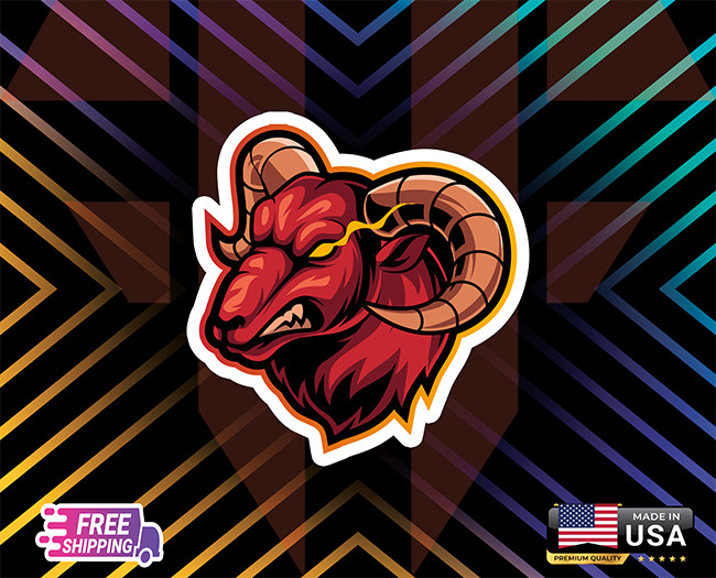 ANGRY BIGHORN SHEEP ANIMAL,USA VINYL DECAL CAR LAPTOP,ETC, 6YEARS RE+FREE GIFT