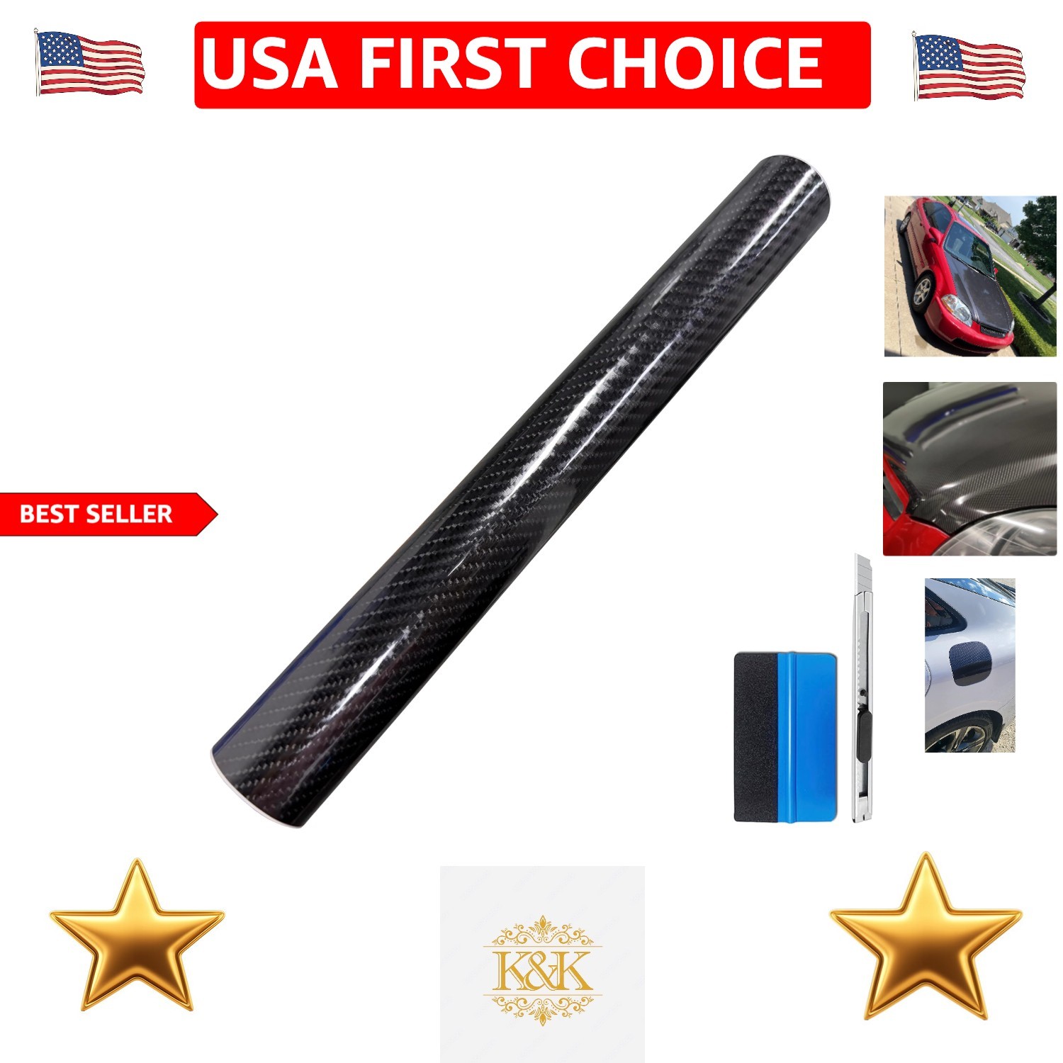 6D High Gloss Black Vinyl Wrap Roll – Bubble-Free Application for Perfect Finish