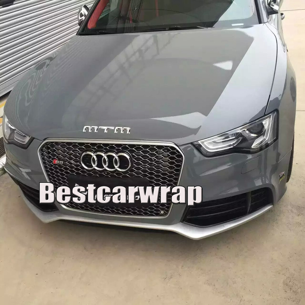 65FT x 5FT Ultra Gloss Glossy Nardo Grey Vinyl Film Car Wrap Sticker Bubble Free