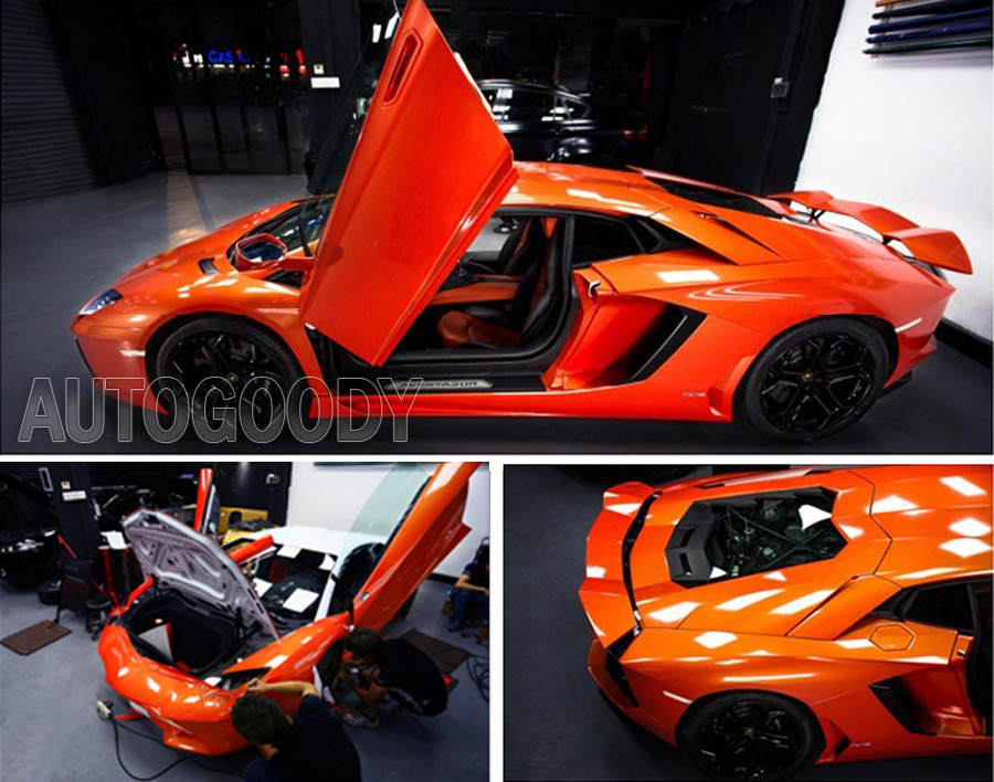 12″ x 60″ Super Gloss Orange Vinyl Film Wrap Sticker Air Bubble Free 1ft x 5ft