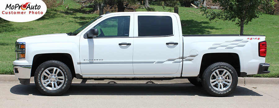 CHAMP 2018 Chevy Silverado 3M Pro Grade Vinyl Side Stripes Decals Graphics FVG