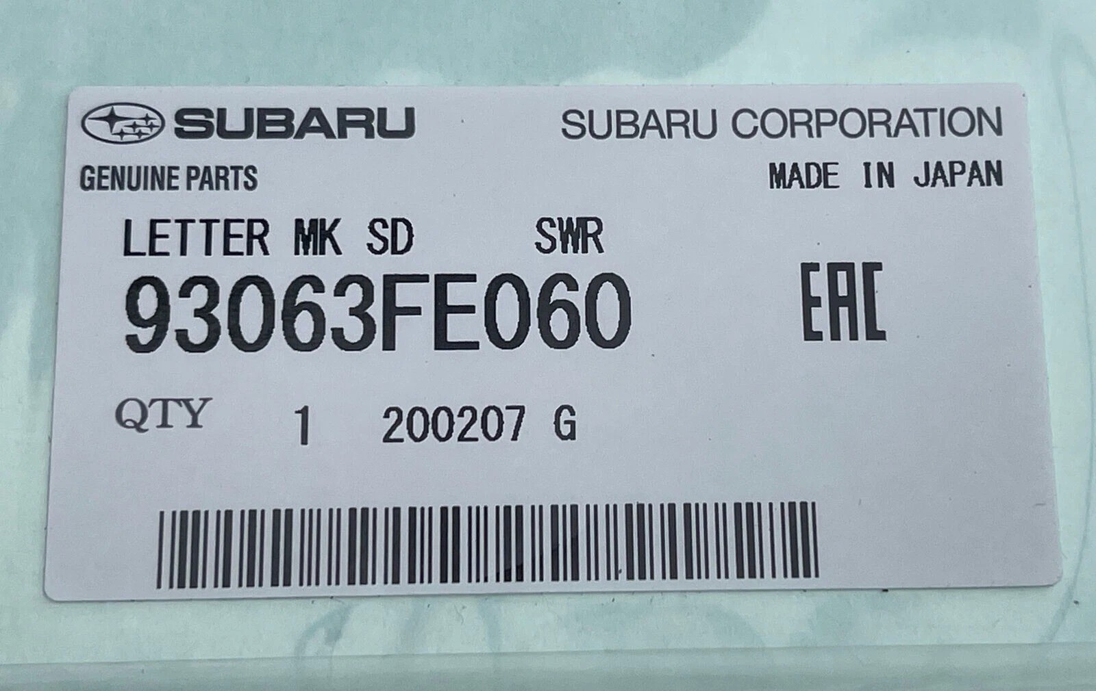 Subaru Impreza STi Left & Right door Decals blue & yellow 93063FE060 93063FE070