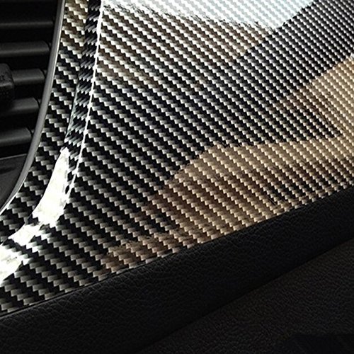 5D Premium HIGH GLOSS Black Carbon Fiber Vinyl Wrap Bubble Free Air Release