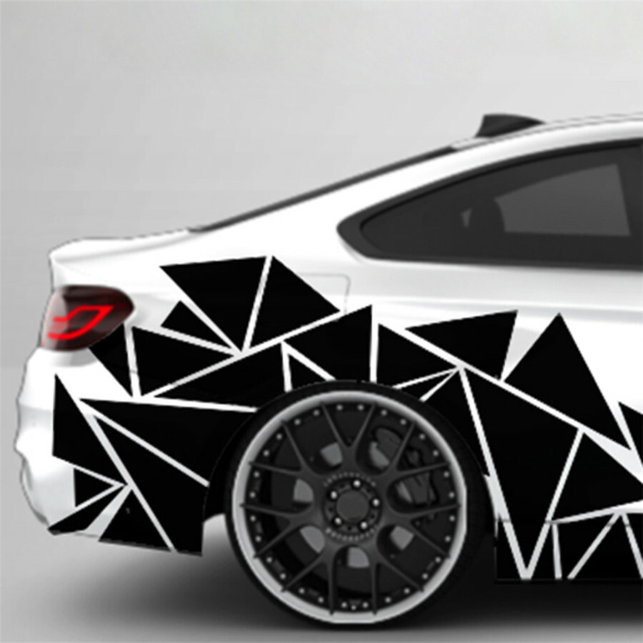 Geometric Triangle Graphics Decal Car Exterior Decoration Glossy Black Sticker