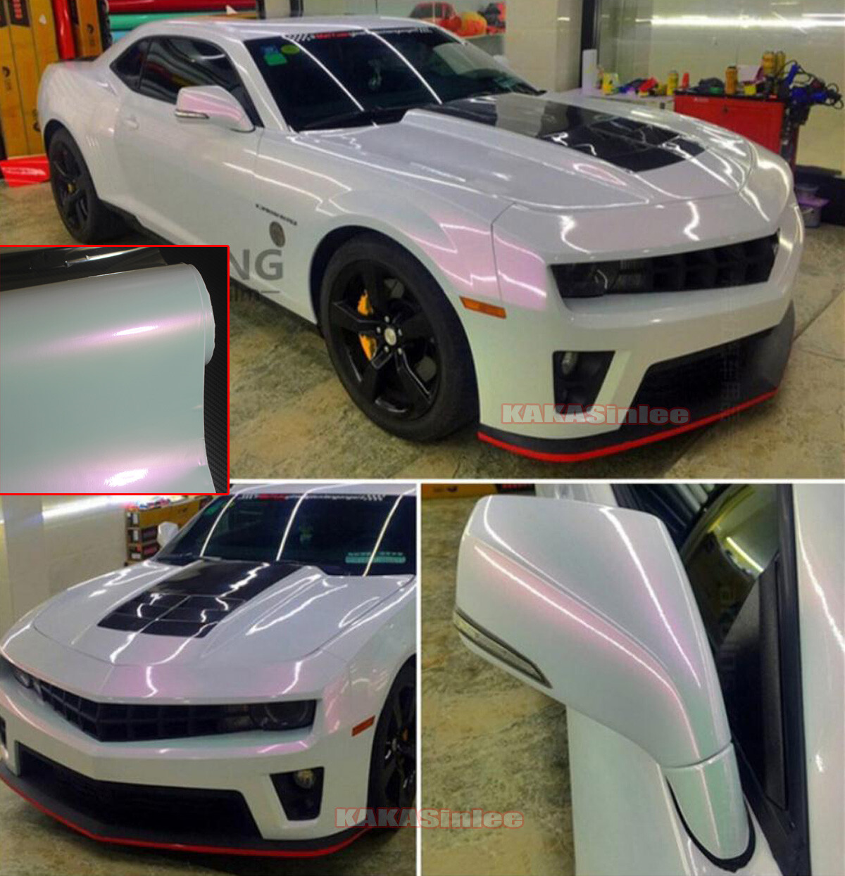 WH Chameleon Car Hood Vinyl Wrap Glossy / Matte Chrome Sticker Motor Decal US