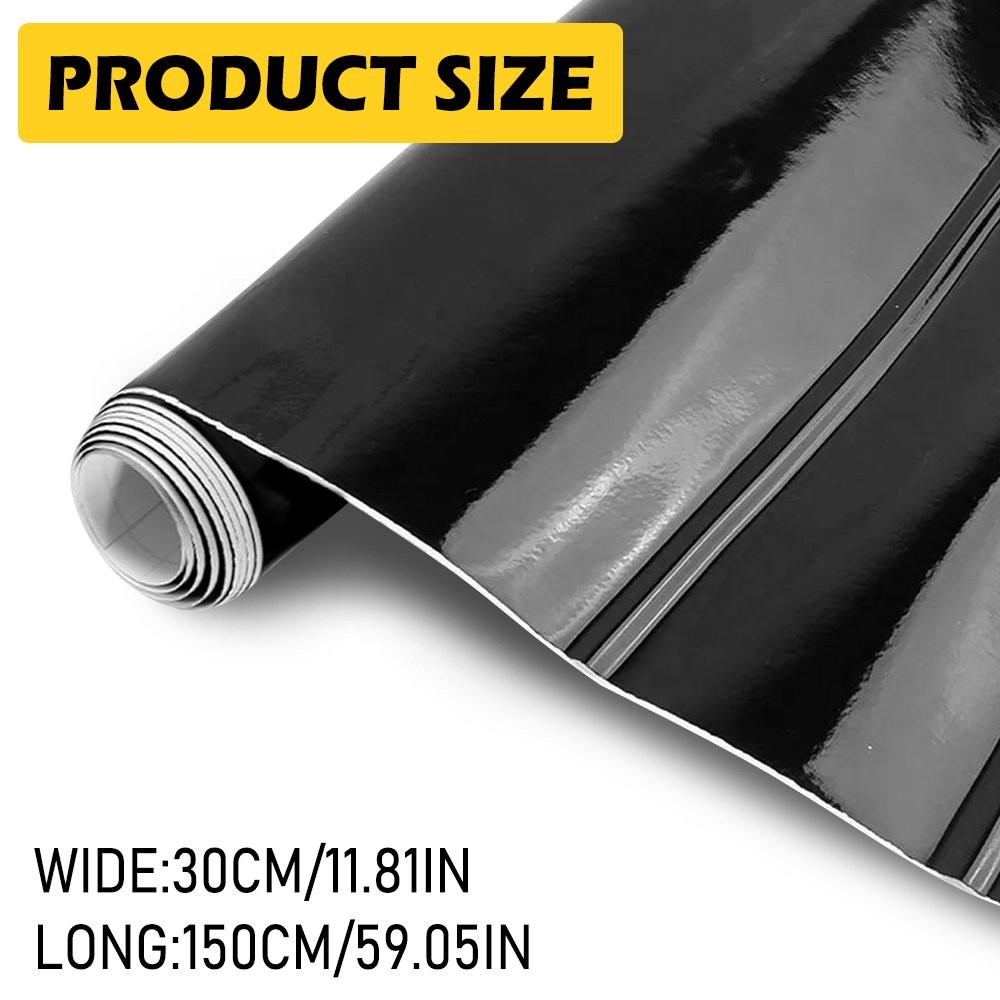 Black High Gloss Glossy Vinyl Film Car Wrap Film Sticker Bubble Free Air Release