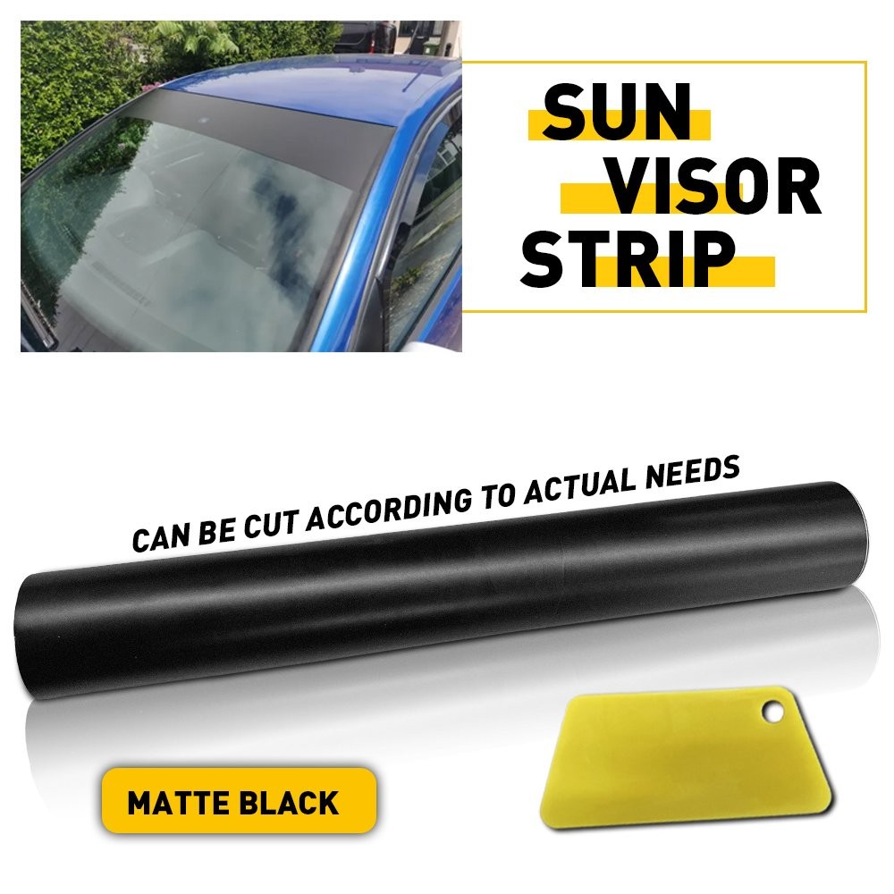 Universal Windshield Banner Matte Black Vinyl Decal Sun Strip 60″x10″ USEXV