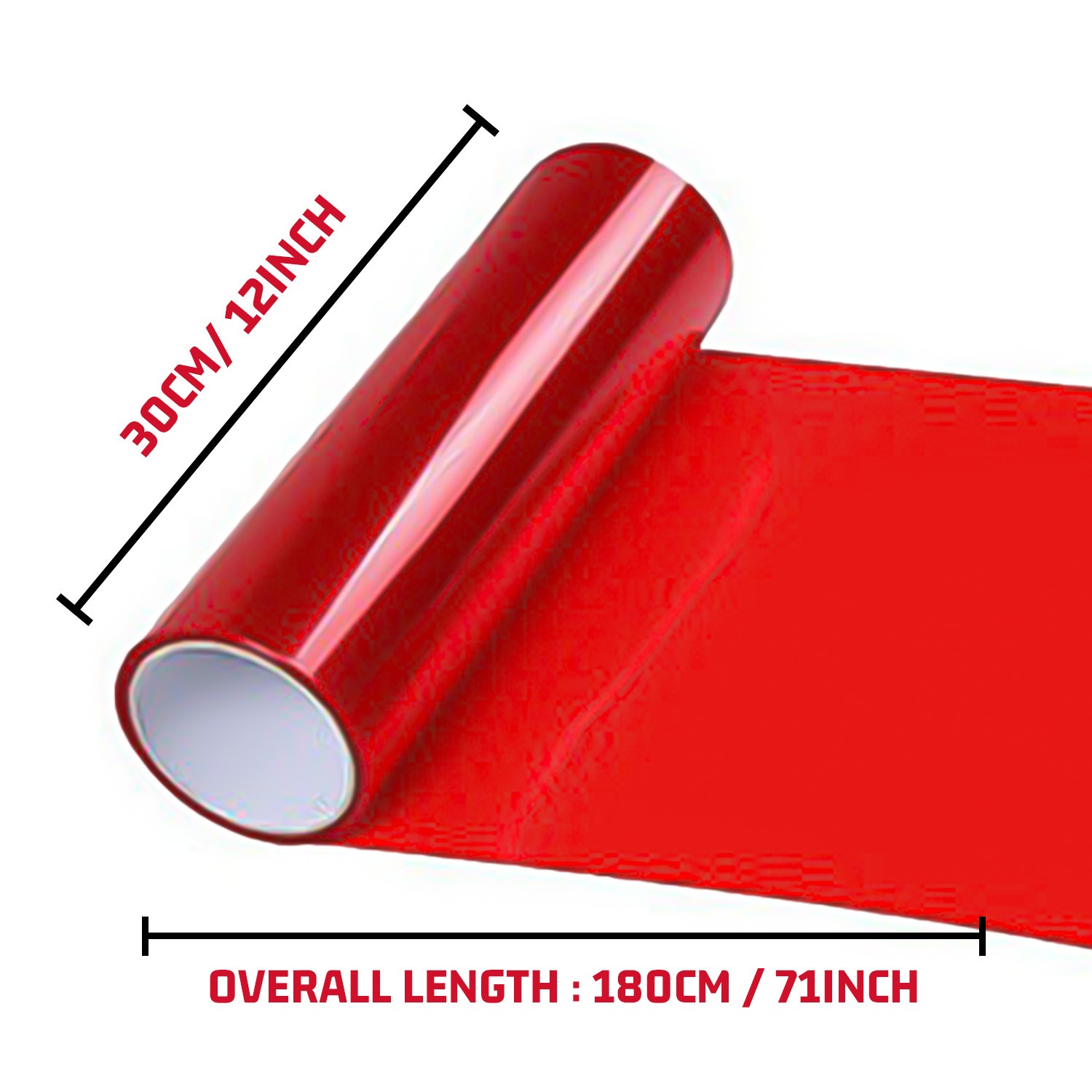 Durable Red Headlight Taillight Fog Light Vinyl Wrap Sticker Tint Film DIY