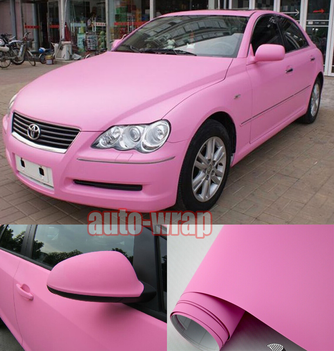 Pink Matte Entire Car Hood Roof Vinyl Wrap Solid Satin Sticker Decal Air Free US
