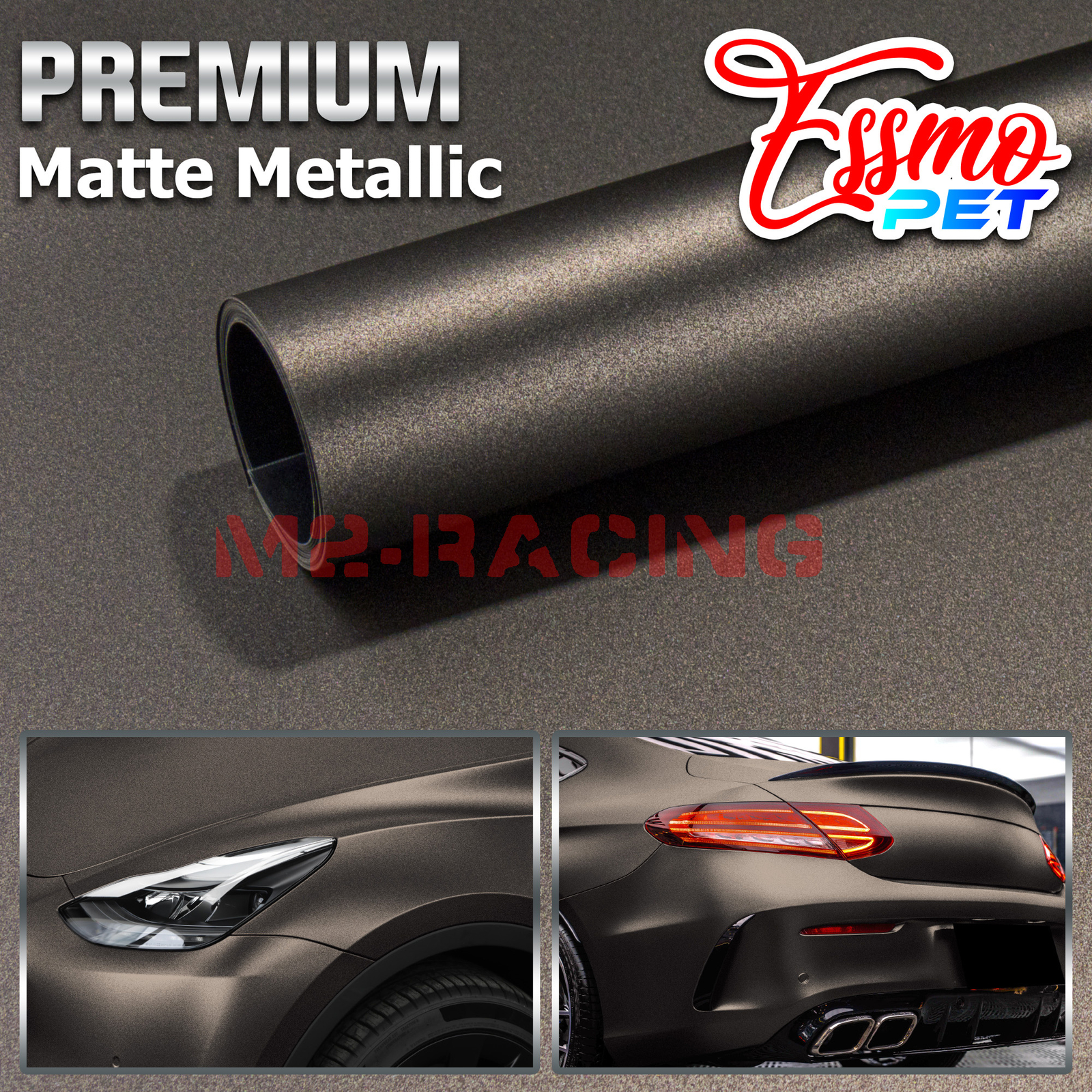 ESSMO PET Matte Metallic Car Auto Vinyl Vehicle Wrap Decal Sticker Sheet Film