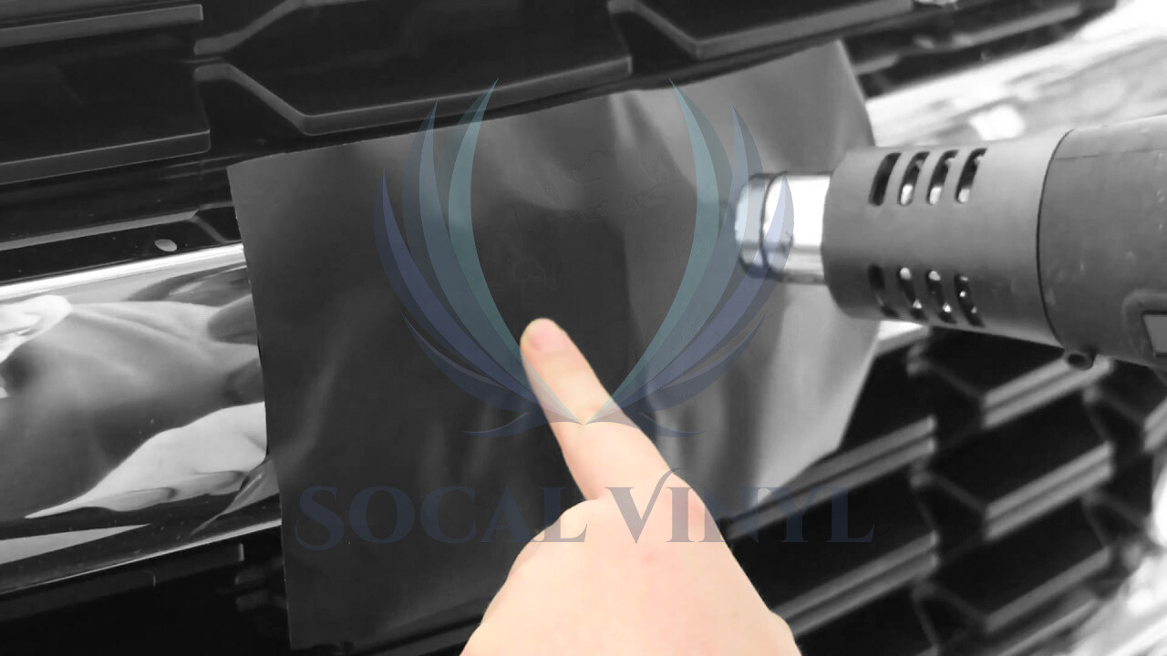 PET Liquid Metallic Vinyl Wrap For GMC Bowtie Emblem Overlay Sheet Sticker Decal