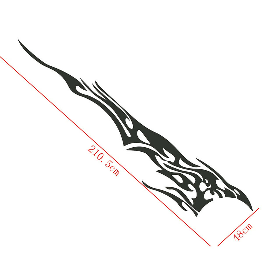 Car Body Side Flame Graphics Stripes Sticker Vinyl Decal DIY Decoration 1 Pair