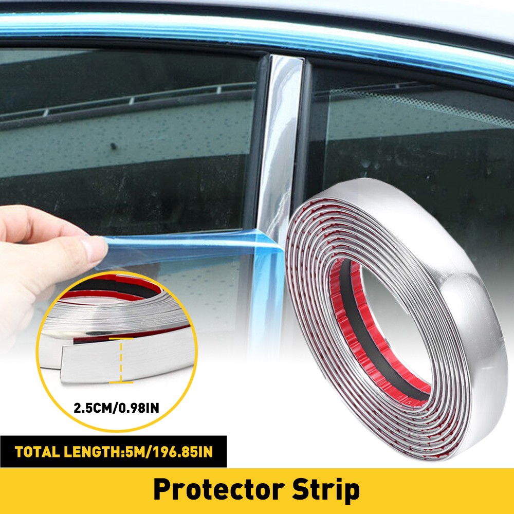 Universal Chrome Molding Trim Car Door Body Guard Scratch Protector Strip Decor
