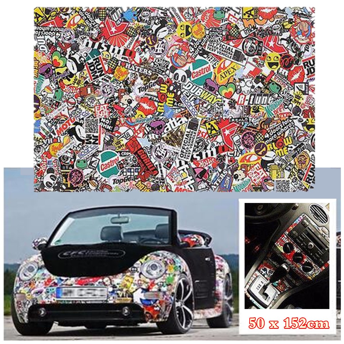 Vinyl Decal Graffiti Panda Car Wrap Sheet Sticker For Laptop Guitar Waterproof