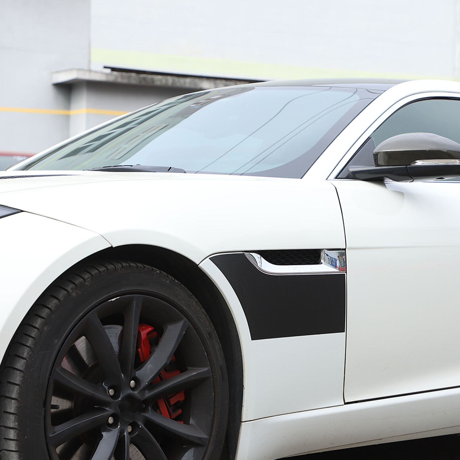 Carbon Fiber Texture Side Fender Graphic Accent Decal Fits Jaguar F-TYPE 13-20