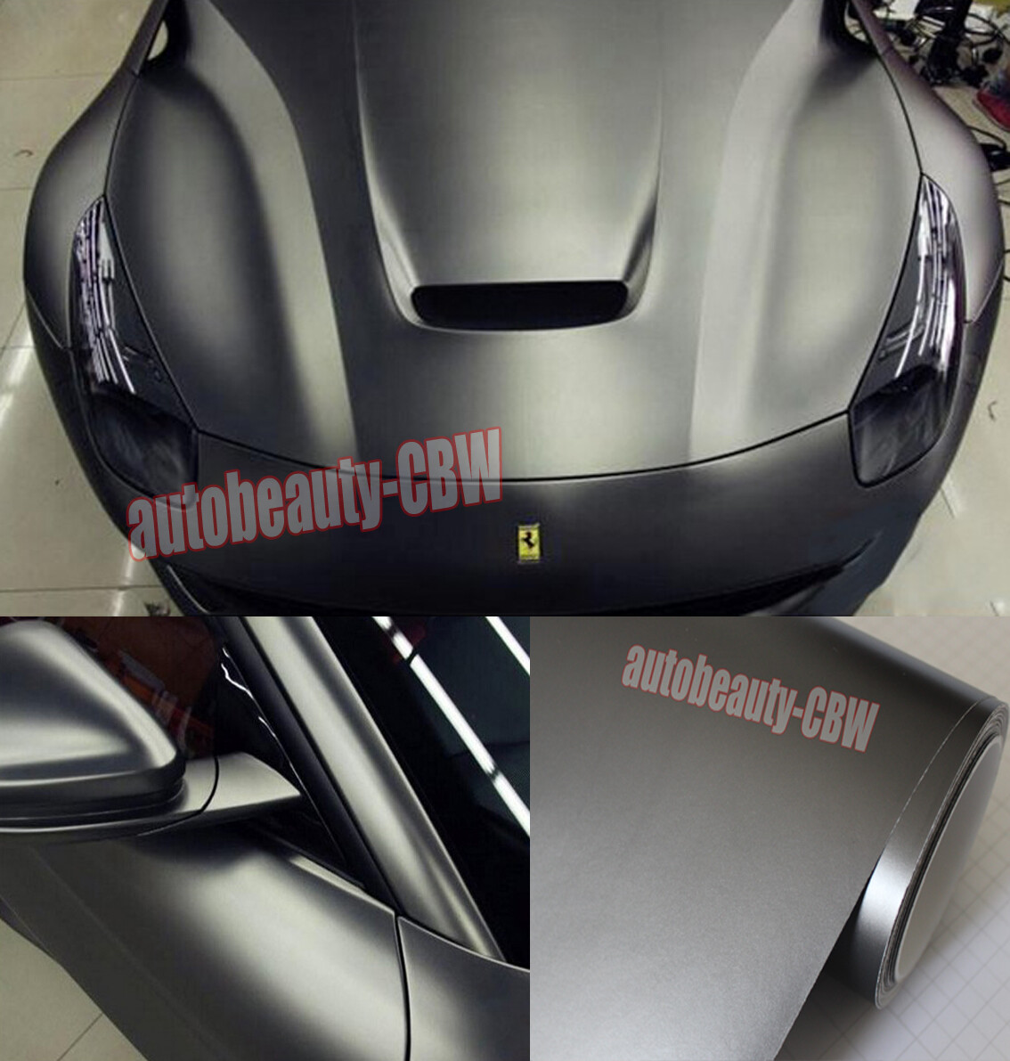 Bubble Free Entire Car Satin Matte Chrome Vinyl Wrap Hood SUV Sticker Grey US