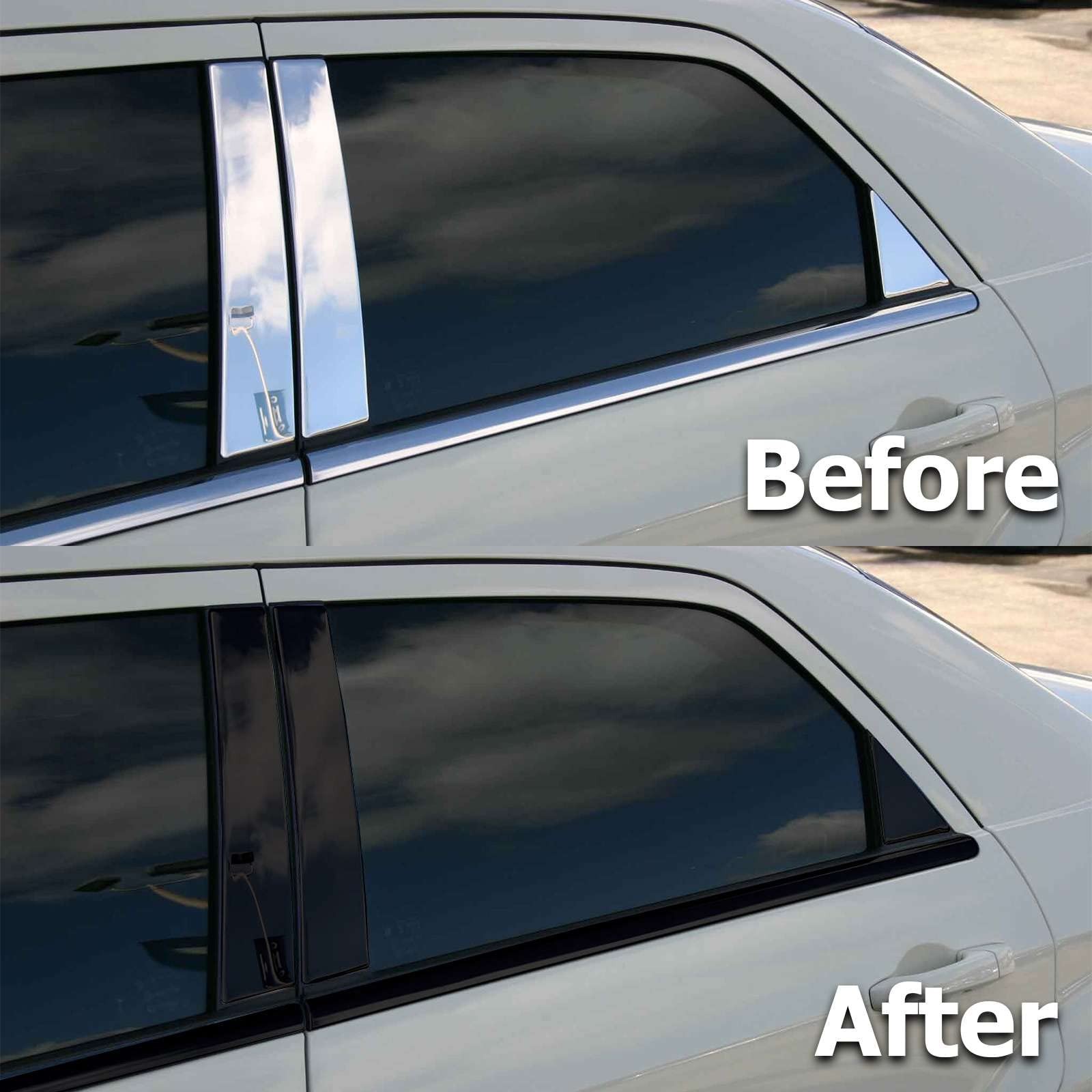 Vinyl Wrap 4 x 75 Feet Gloss Black Chrome Delete 3M 2080 Film inchesx75 Window