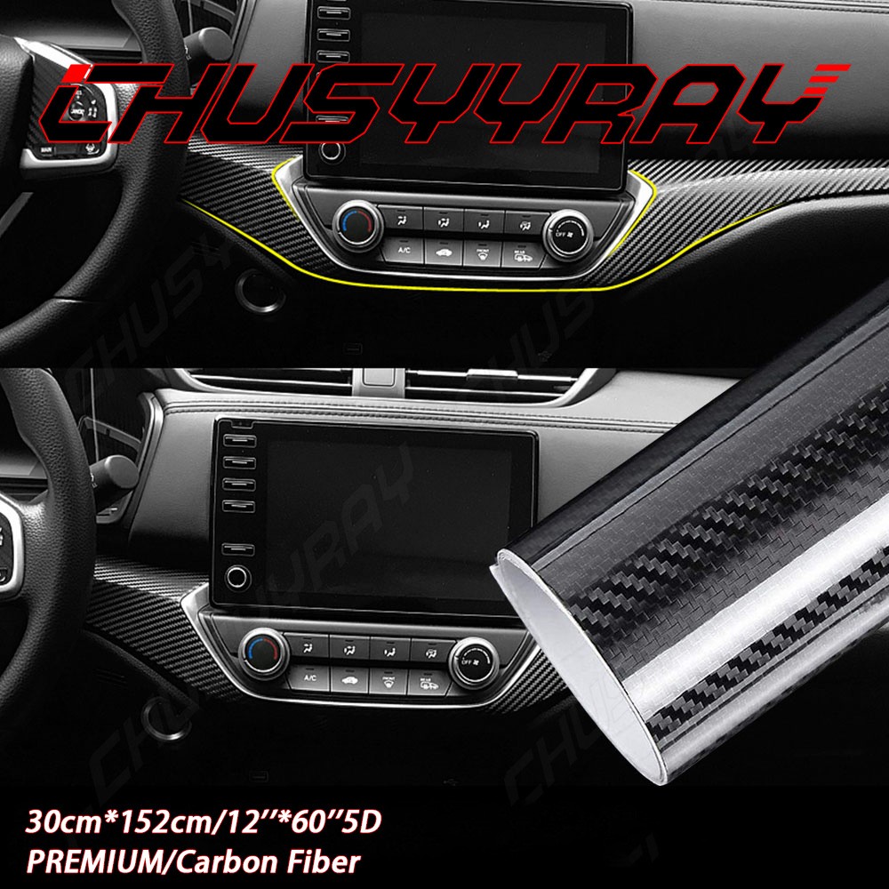 Set of 1: 5D Carbon Fiber Texture Vinyl Film for Auto Interior Trim & Parts Wrap