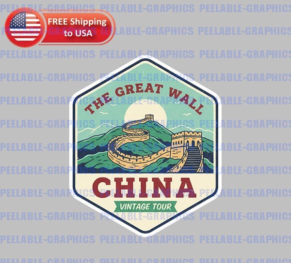 Great Wall of China Country Souvenir Decal Vinyl Sticker Travel Luggage B