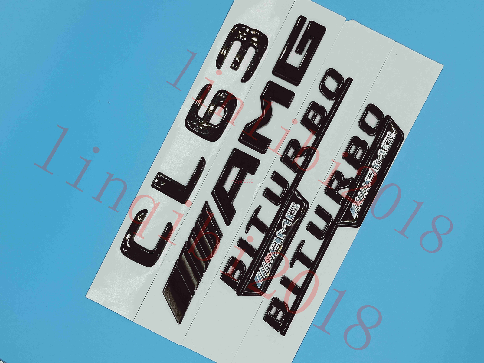 Gloss Black Flat ” CL63 AMG BITURBO ” Trunk Embl Badge Sticker for Mercedes Benz