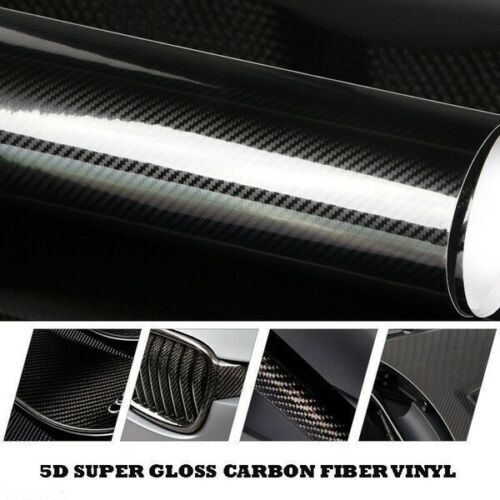 Carbon Fiber Texture Black Vinyl Car Wrap Sticker Interior Decal Film DIY Decor