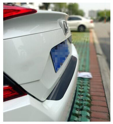 Universal Car Rear Guard Bumper Anti Scratch 5D Black Carbon Fiber Sticker Decal