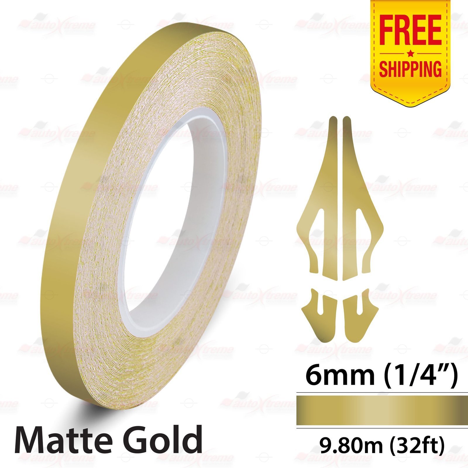 1/4″ 6mm PinStriping Pin Stripe Tape Body Styling Decal Vinyl Sticker MATTE GOLD