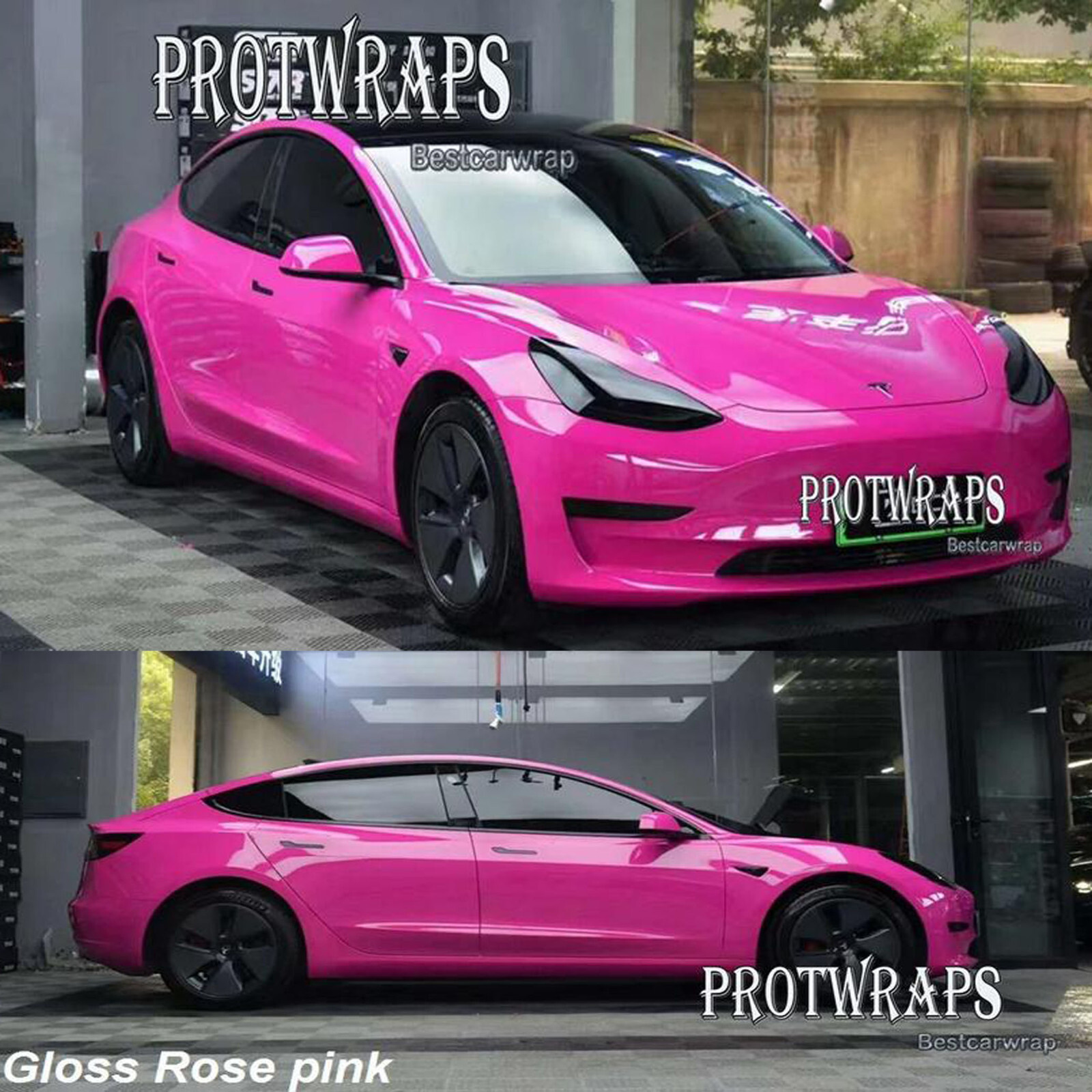 65FT x 5FT Premium Ultra Gloss Glossy Vinyl Full Car Wrap Film Sticker Rose Pink