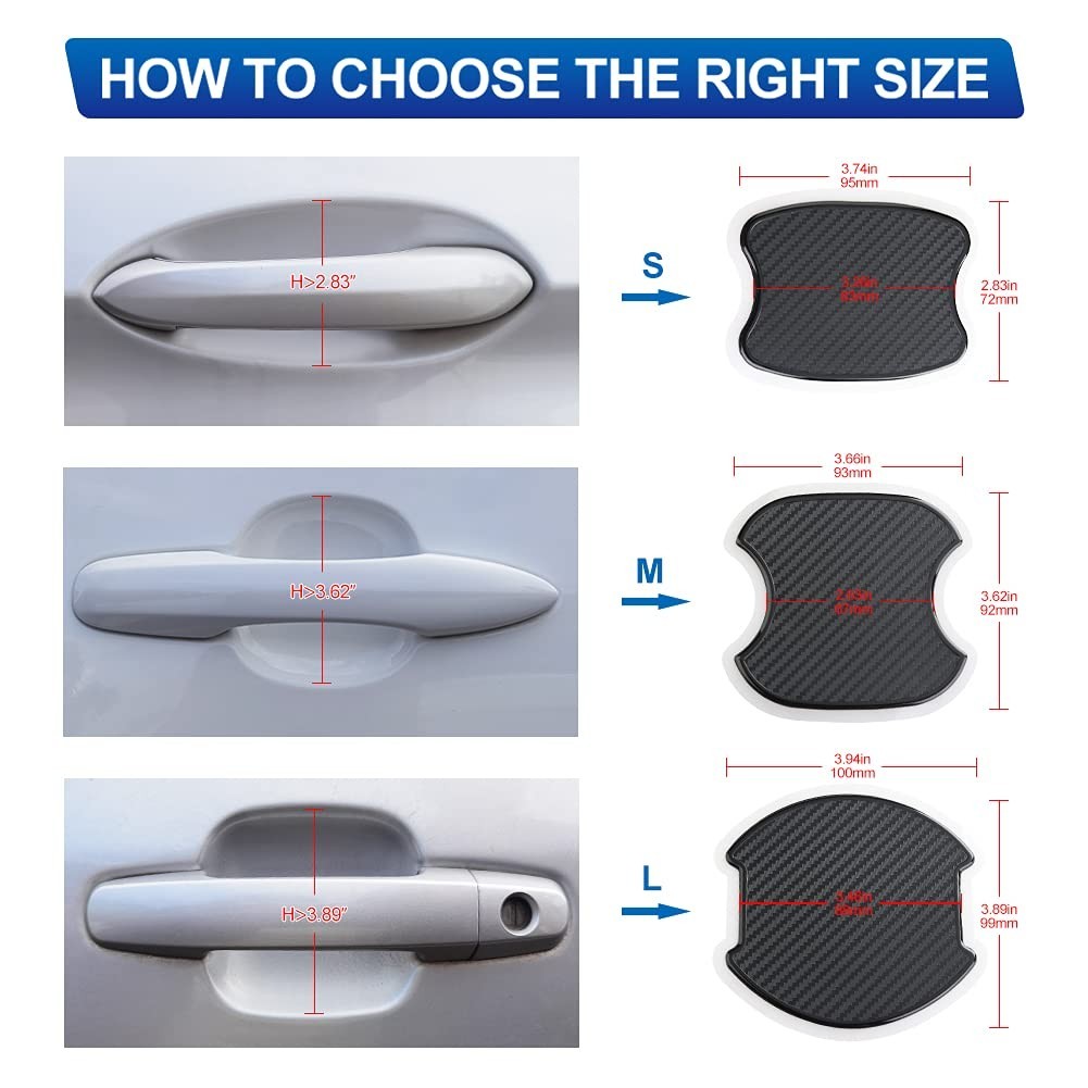 Universal Car Door Handle Scratch Protector – 4Pcs TPU Carbon Fiber 3D Stickers