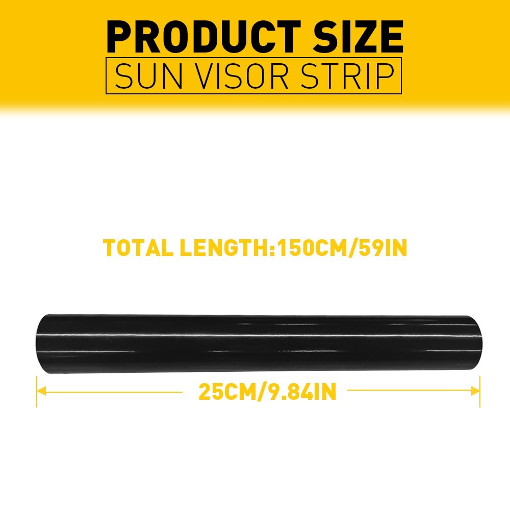Sun Visor Strip Windshield Banner black Vinyl Long Lasting Premium