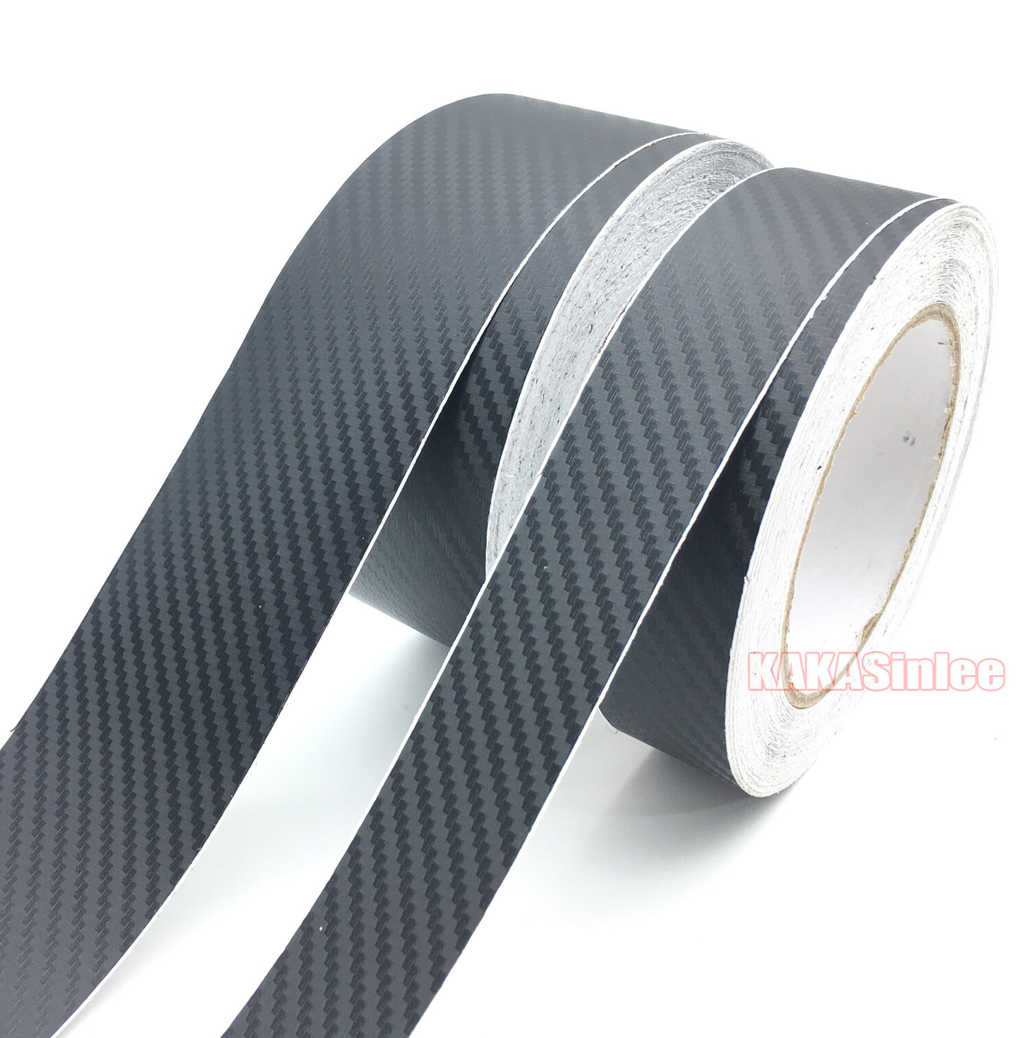 Adhesive Black 3D Car Texture Carbon Fiber Vinyl Wrap Sticker Sheet Strips 12″ W