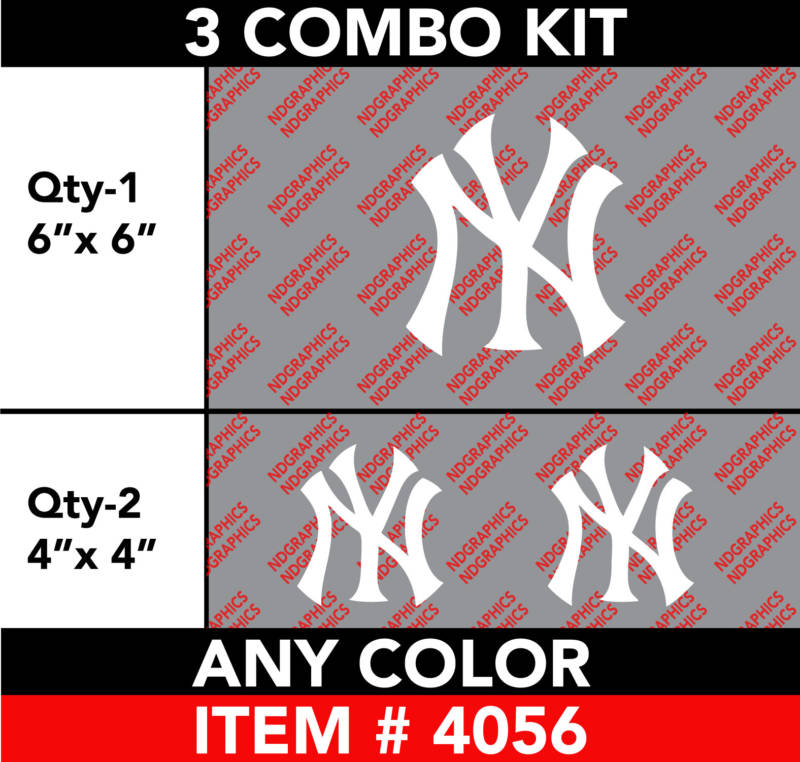 NY YANKEES 3 COMBOKIT DECAL STICKER #4056 Any Color