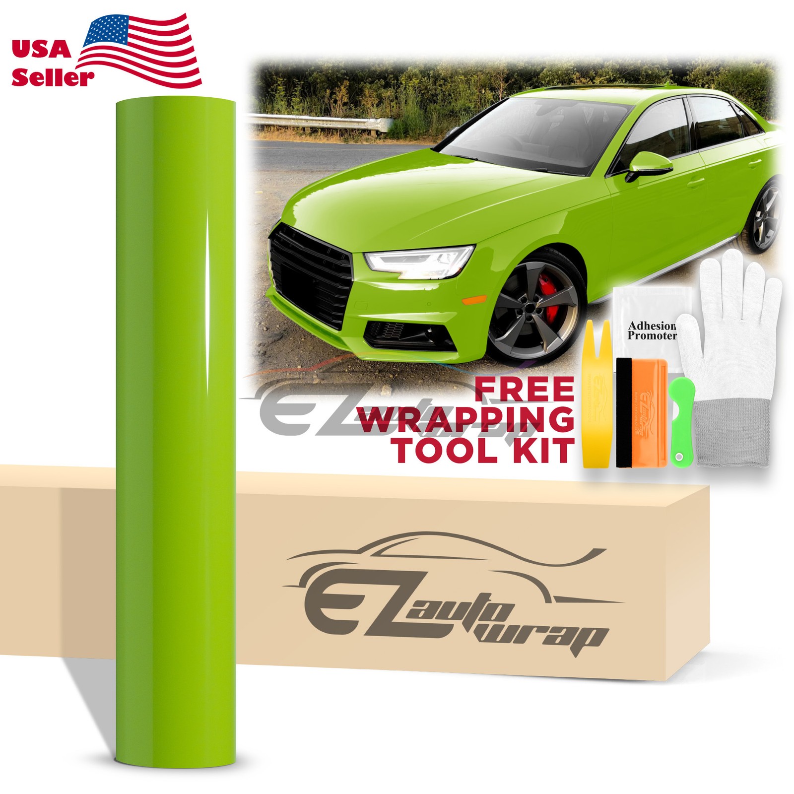 High Gloss Viper Green Car Vinyl Wrap Sticker Decal Sheet Film DIY Air Release