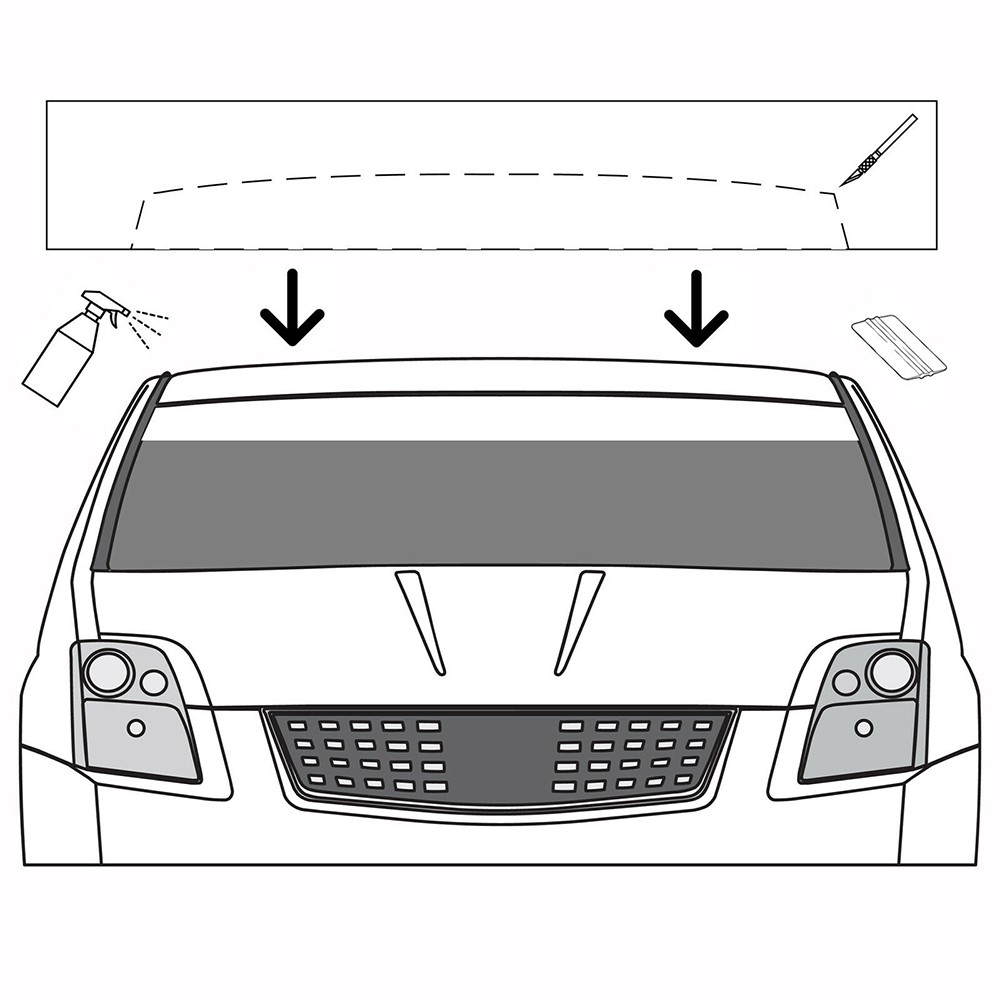 Sun Visor Strip Windshield Banner black Vinyl Long Lasting Premium