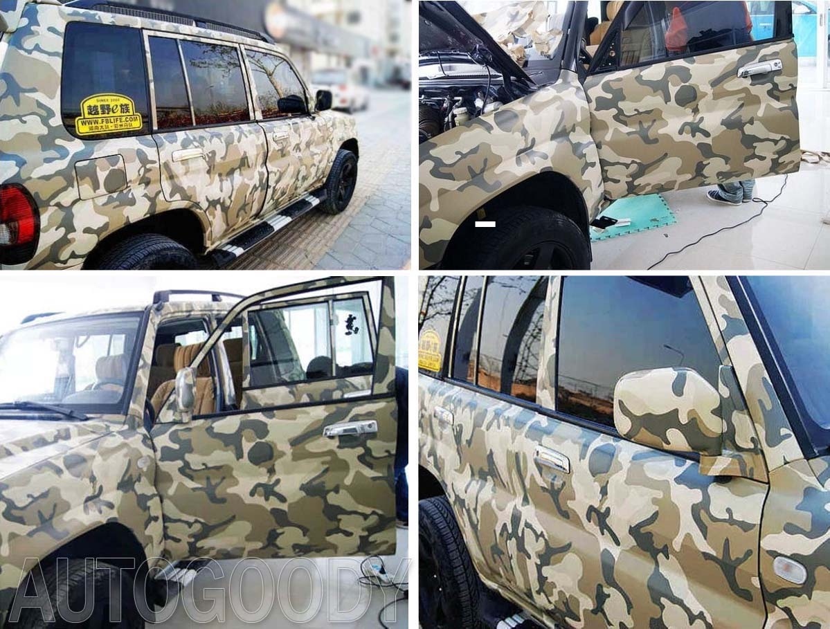 Army Camo Camouflage Desert Vinyl Film Wrap Sticker Bubble Free Air Release