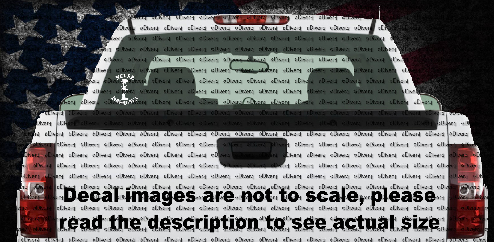 Never Forgotten Military Battle Cross Window Decal Bumper Sticker US Seller