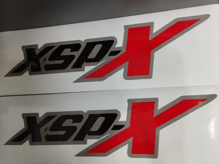 XSP-X decal stickers, black matt red and gray cut design (set)