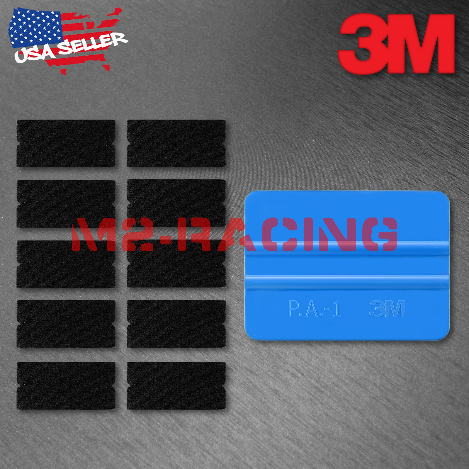 3M Blue Squeegee Applicator Tool Replaceable Felt Edge Tips and 10pcs Felt