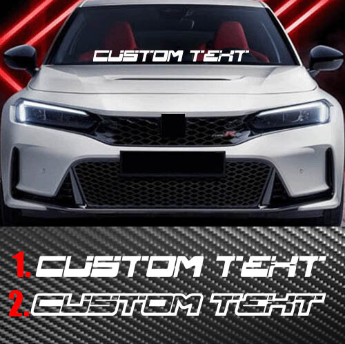 Custom Text Personalized Lettering Windshield Decal Sticker JDM KDM USDM EURO