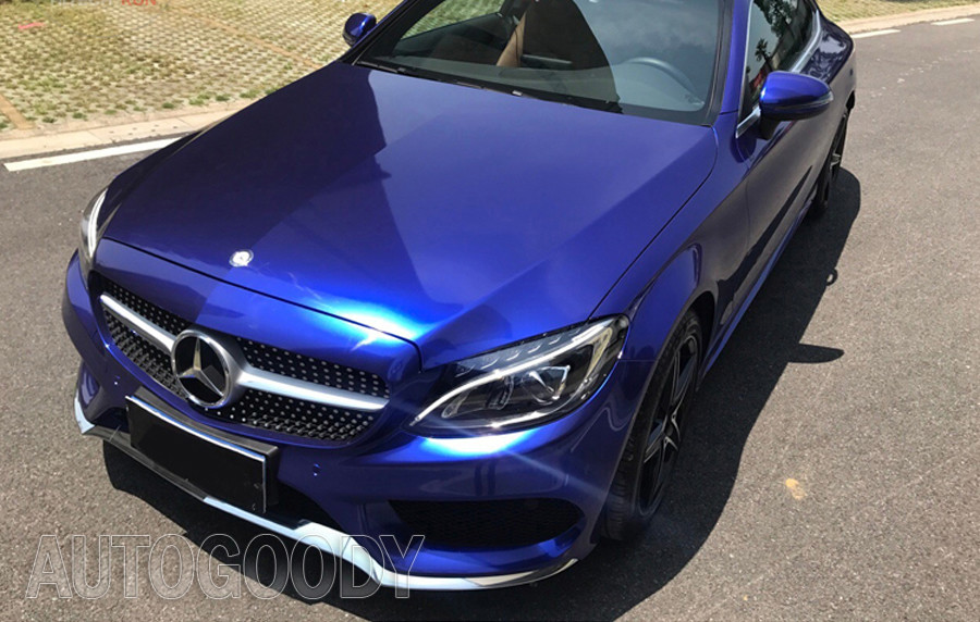 24″ x 60″ Super Gloss Metallic Blue Vinyl Film Wrap Air Bubble Free 2ft x 5ft