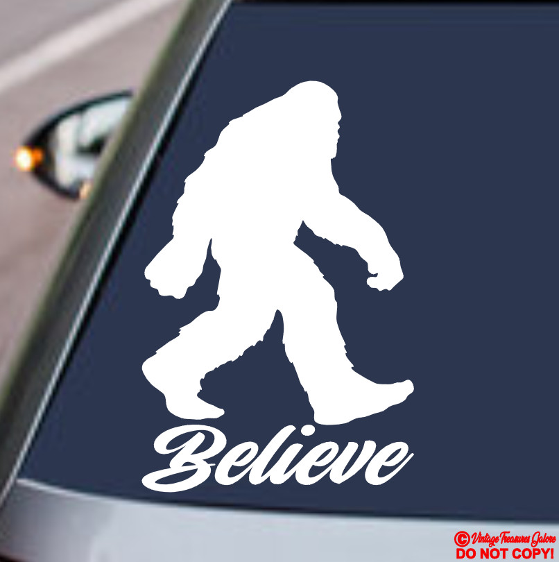 BIGFOOT BELIEVE SASQUATCH YETI VINYL DECAL STICKER CAR REAR WINDOW BUMPER JDM
