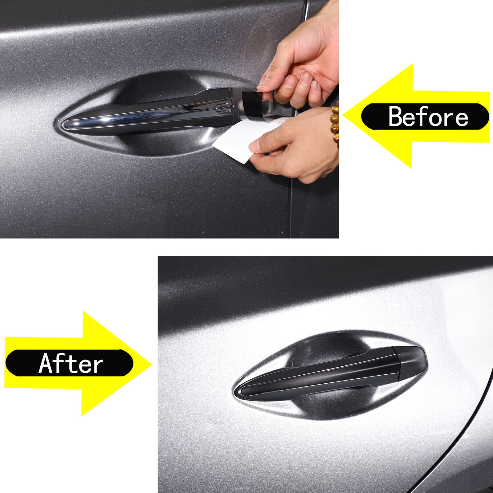 4pcs Matte Black Door Handle Overlay Decal Vinyls Fits 2014-23 Infiniti Q50