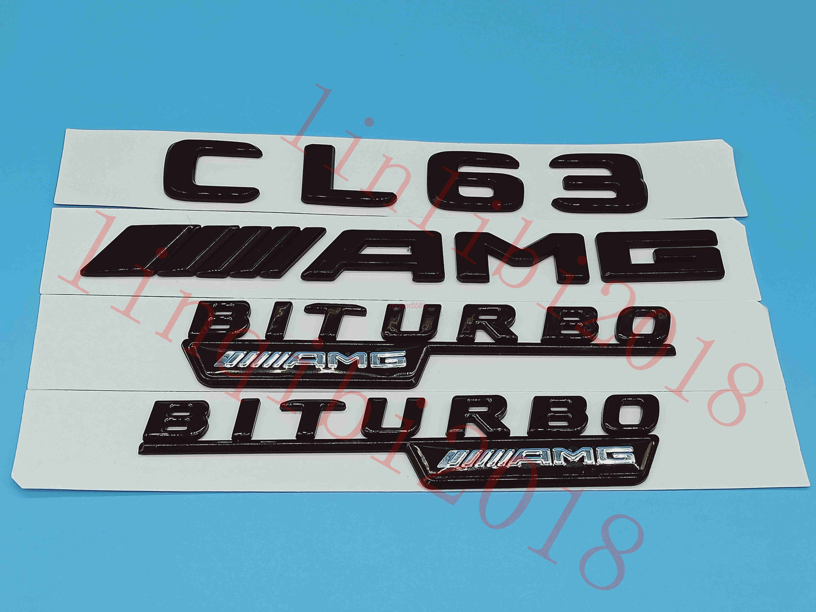 Gloss Black Flat ” CL63 AMG BITURBO ” Trunk Embl Badge Sticker for Mercedes Benz