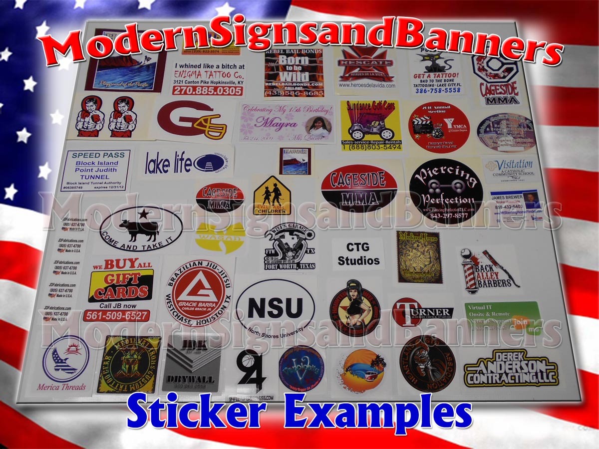 400 4×4 Custom Printed Full Color Outdoor Vinyl Bumper Sticker Logo Decal Label