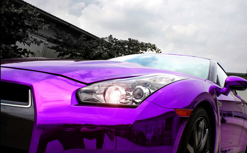 24″ x 60″ Purple Chrome Mirror Vinyl Film Wrap Sticker Stretchable 2ft x 5ft